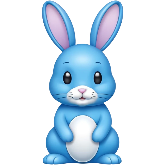 blue minimalist easter bunny, simple design emoji