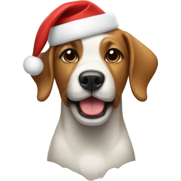 Dog with christmas hat emoji
