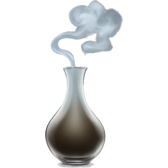 smoke coming out of clear long vase  emoji