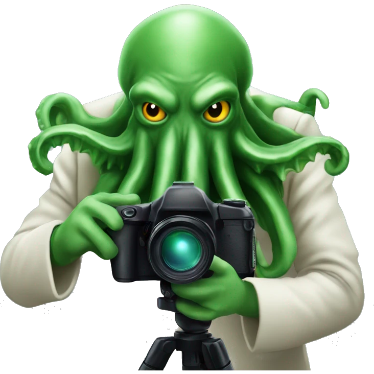 Cthulhu behind camera emoji