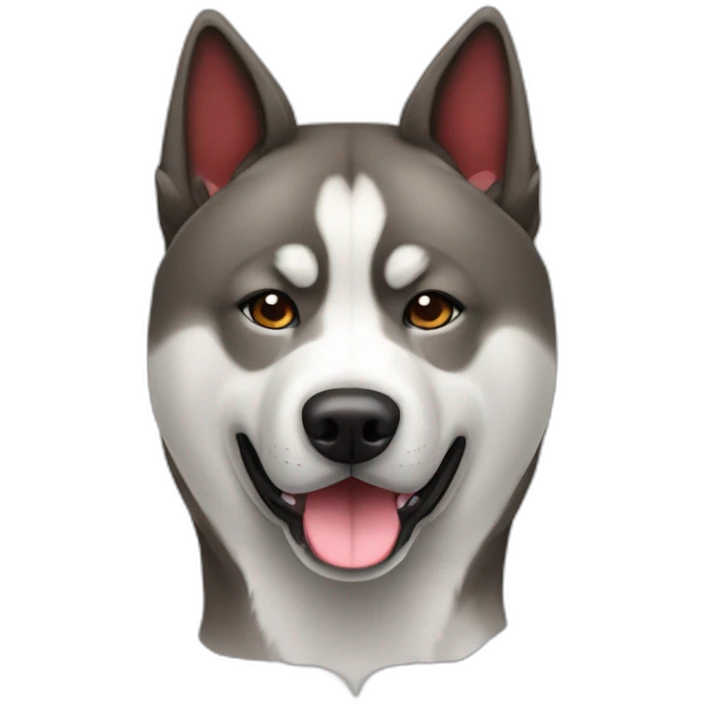 Akita inu brindle grey and red emoji