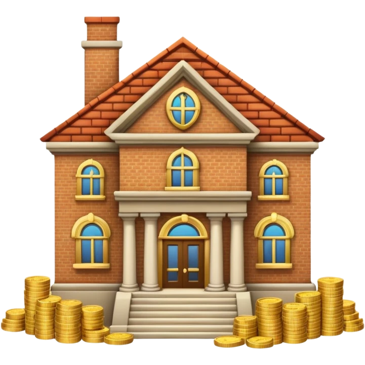 a bankhouse with money emoji