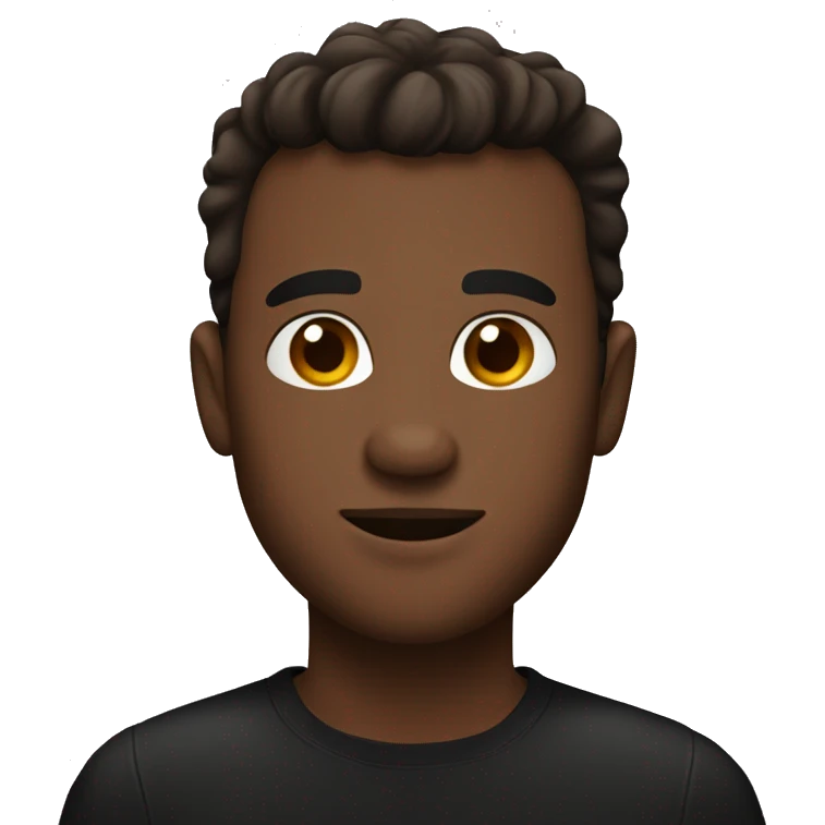 Edgar guy with black shirt and brown skin emoji