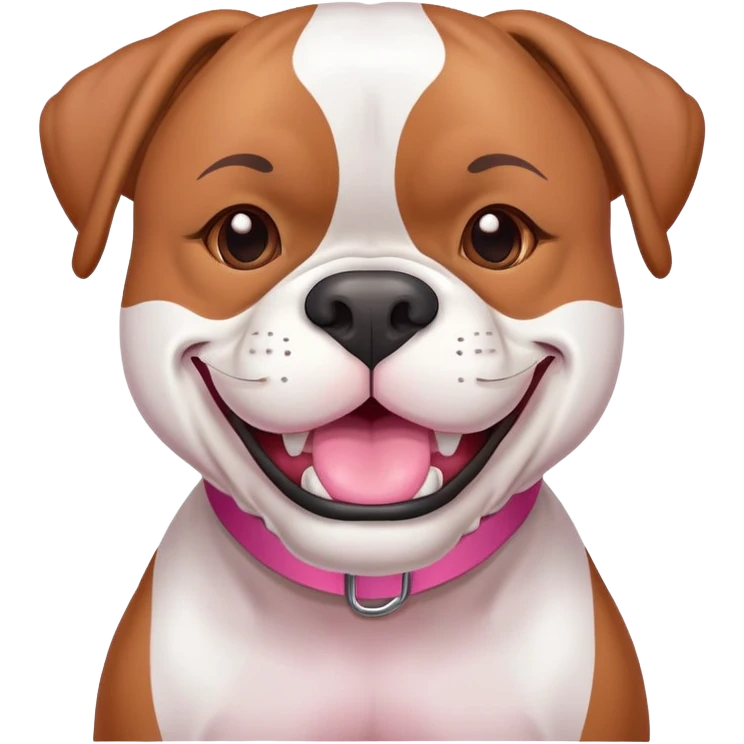 Happy All White boxer with large pink jowls  emoji