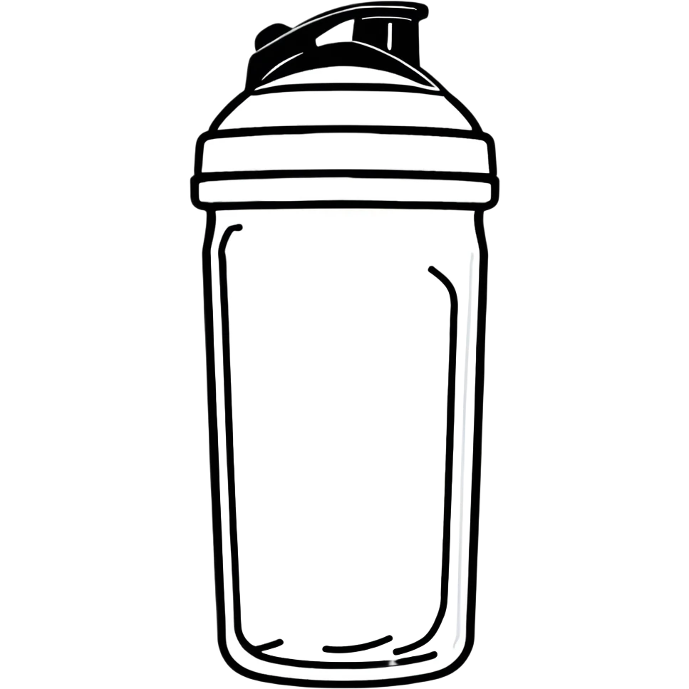 protein shaker bottle, cartoonish sticker style emoji