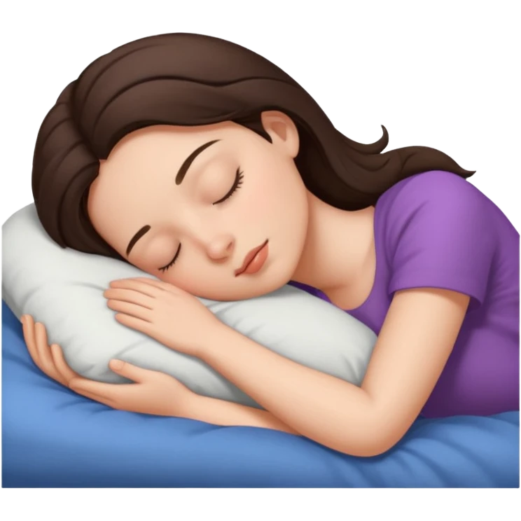 Brunette girl sleeping emoji