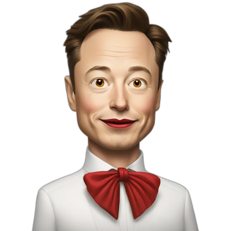 elon musk with clown red nose emoji