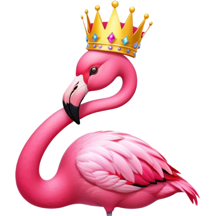 Strong flamingo with a crown  emoji