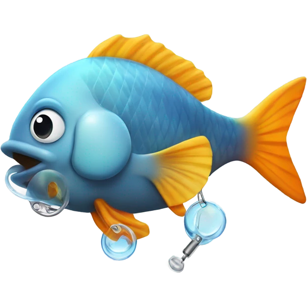 fish with a pacifier in it’s mouth emoji