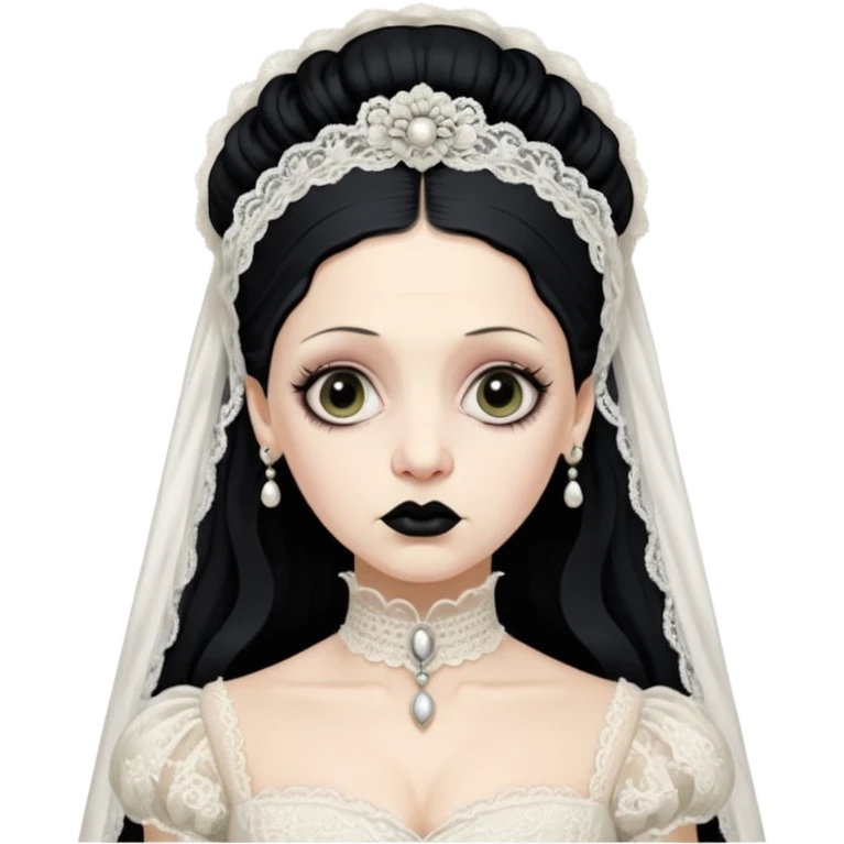 Lene Lovich like victorian creepy bride emoji