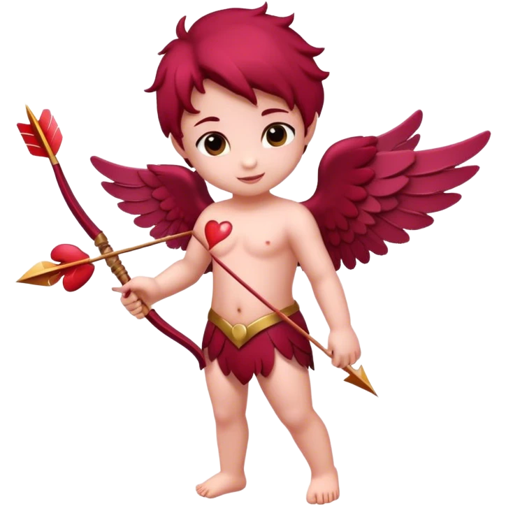 burgundy Valentine’s Day Cupid  emoji