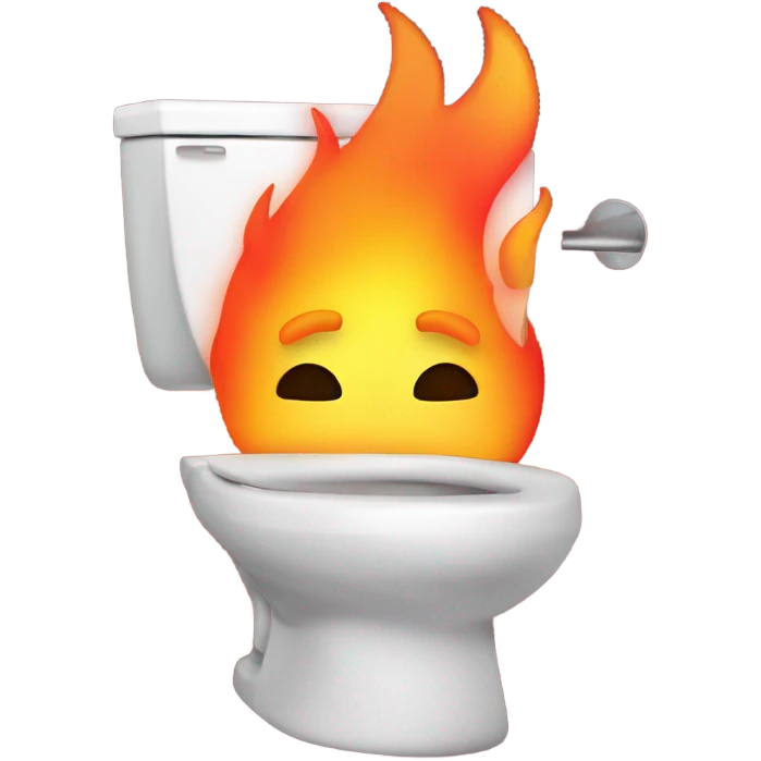 Fire breathing toilet emoji