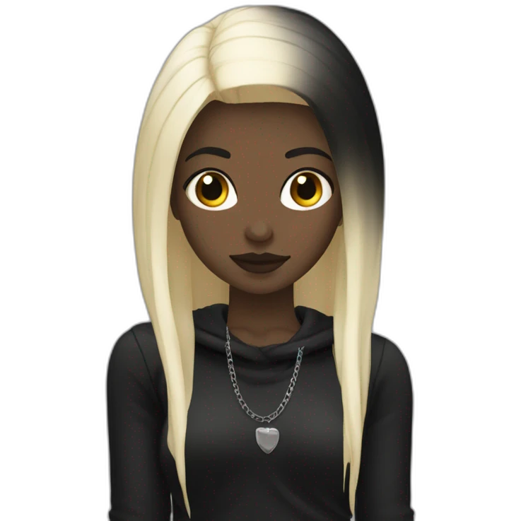 black goth lesbian and white brown hair lesbian emoji