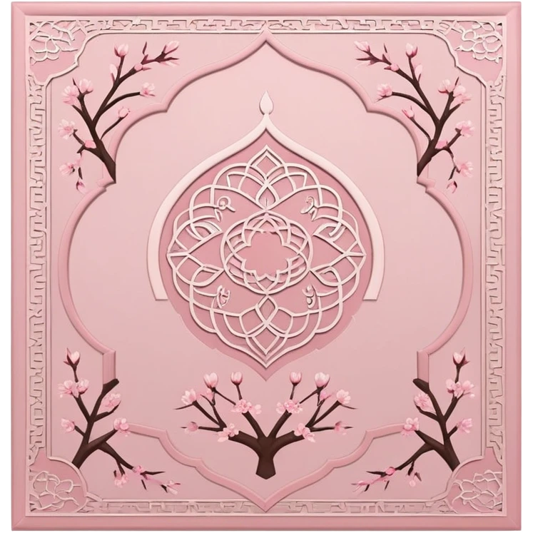 islamic prayer mat soft pink with cherry blossom design  emoji