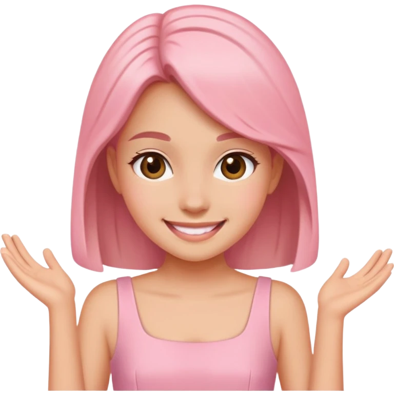 A girl wearing a short pink dress  emoji