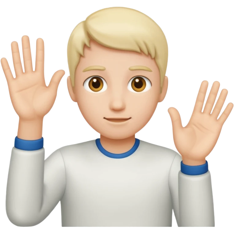 Someone doing the 6 7 hand movement emoji