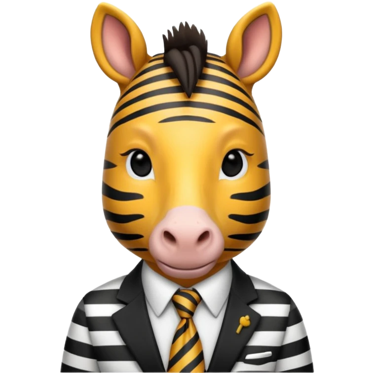 zebra with tie emoji