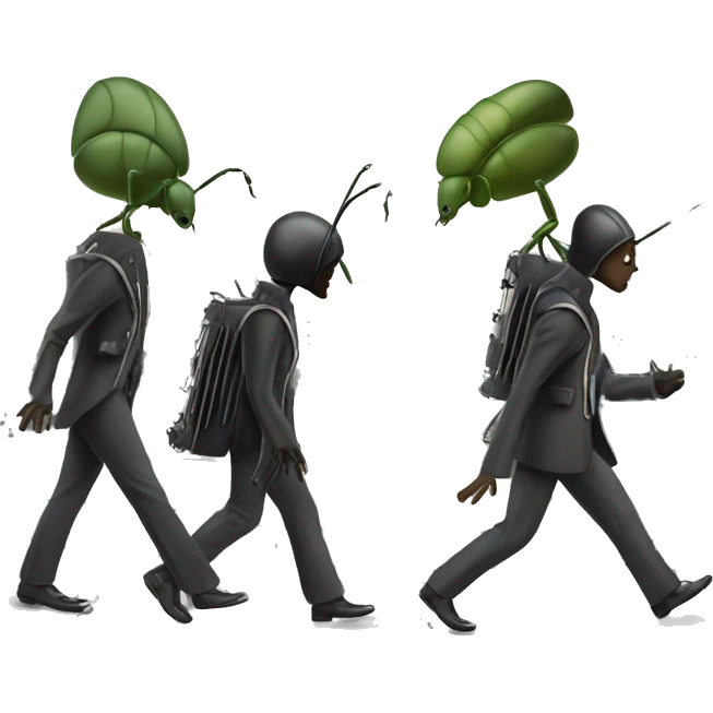 Beetles crossing abbey road emoji