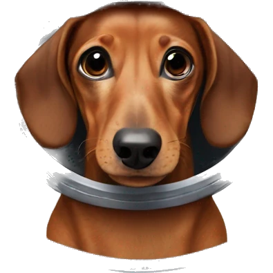 dachshund inside the rocket emoji