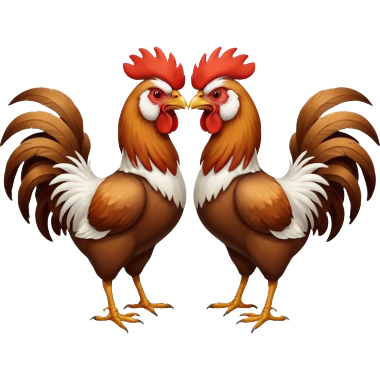 Gallos peleando emoji