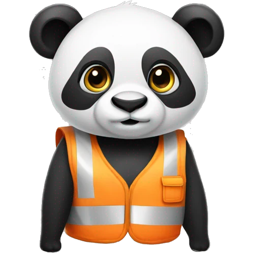 Panda wearing safety vest emoji