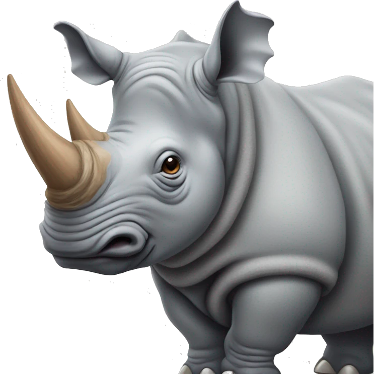 Rhinoceros with wooly fur emoji