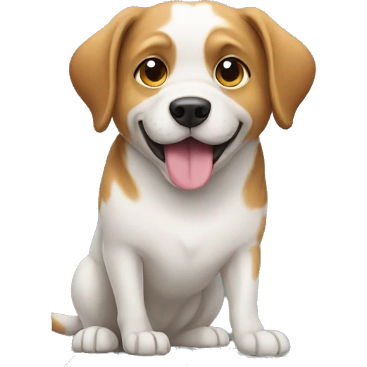 dog standing on a laptop emoji