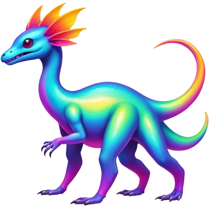 An exotic neon colorful unique bizarre eccentric Fakémon-creature (full body) emoji