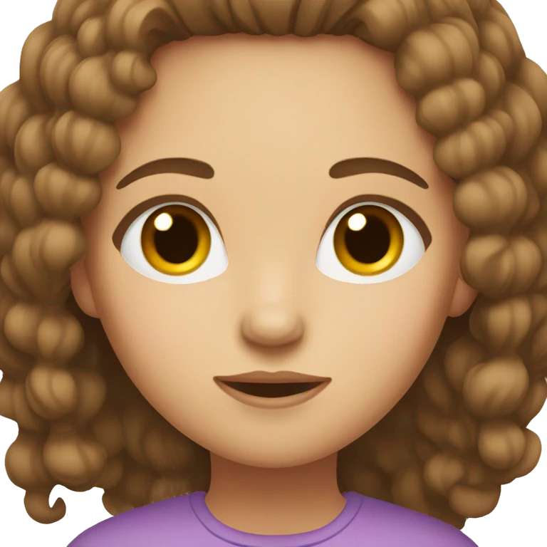 girl with brown hair and large forehead emoji