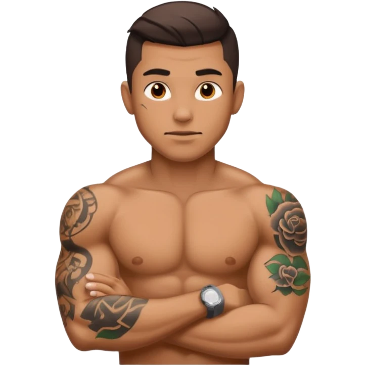 man with tattoo emoji