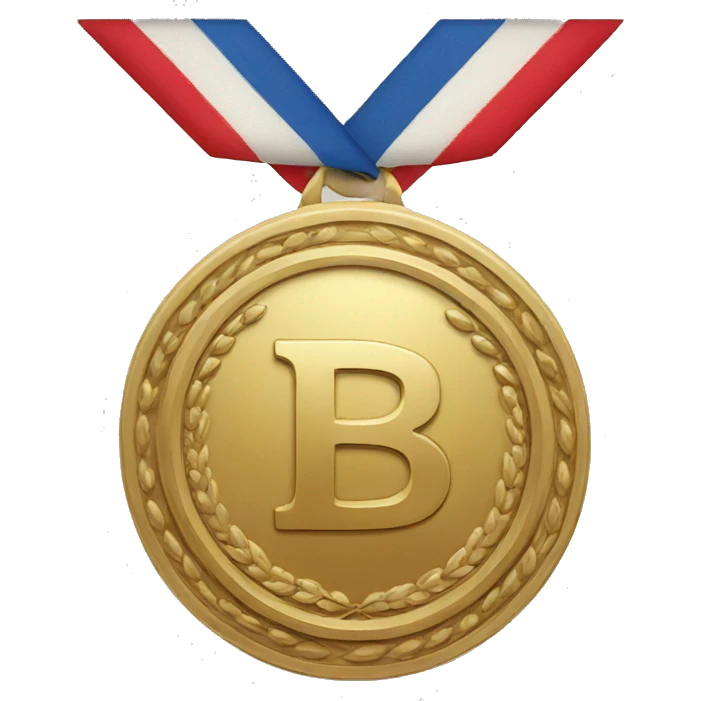 A medal that has the letter B emoji