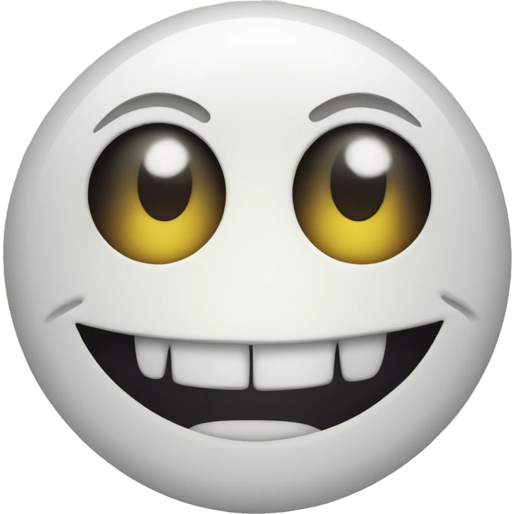 A creepy smile face emoji