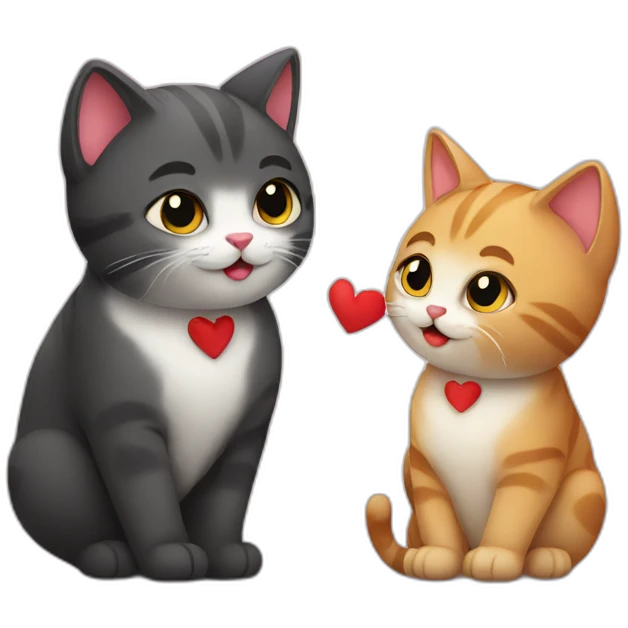 Cats in love emoji