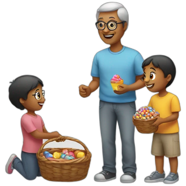 person giving candy to their grandchildren emoji