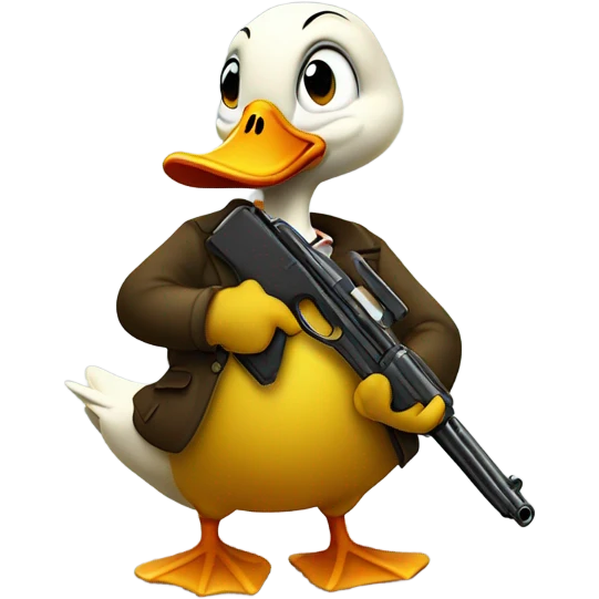 Duck with a gun emoji