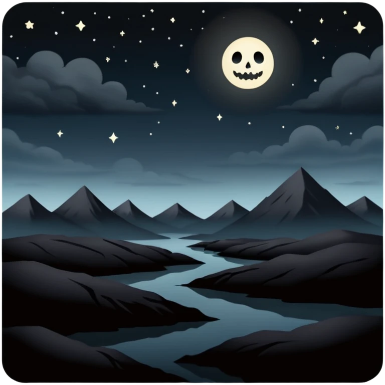 dark and eerie scene, the entire world covered in darkness. The sky is deep black with no stars or light, no moon, no glow just total void and silence. The atmosphere feels ominous and unsettling, as if darkness has swallowed everything. No characters, no visible light sources emoji