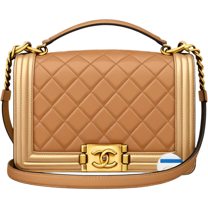 chanel le boy flesh color bag gold hardware emoji
