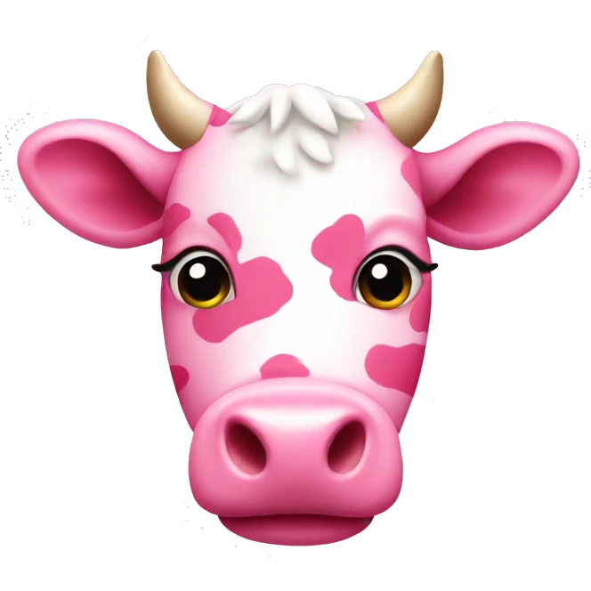 pink cow with heart spots emoji