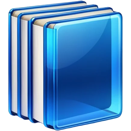2 dark neon blue glass books emoji