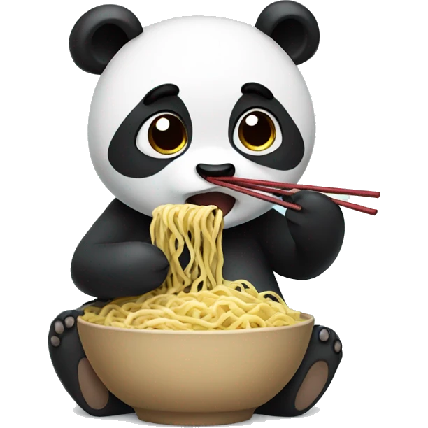 panda eating noodles emoji