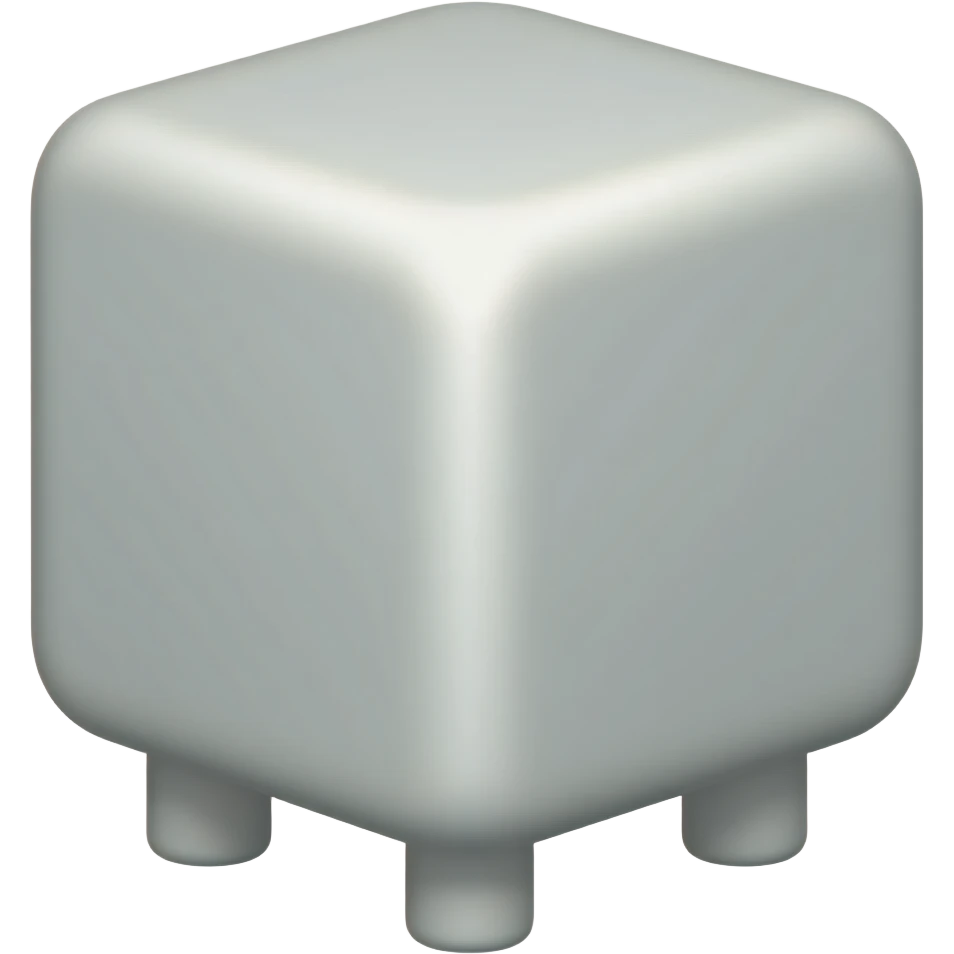 A cube with legs with no arms emoji