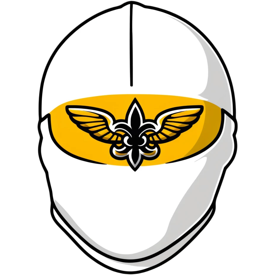 Louisiana themed ski mask with New Orleans Saints black and gold colors emoji