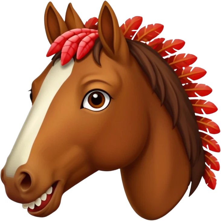 Horse with Turkey teeth emoji