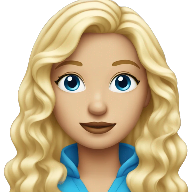 pretty blond woman with blue eyes and earrings emoji