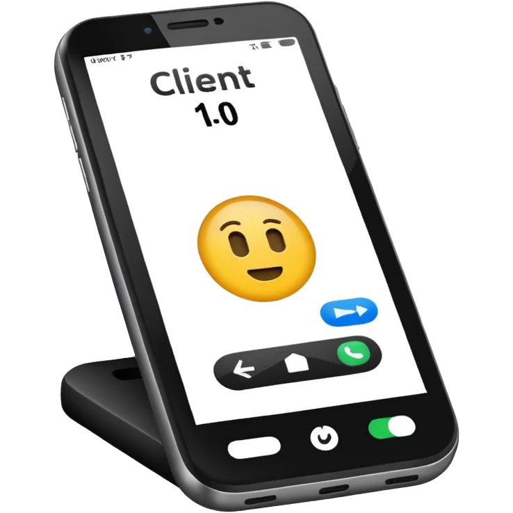 celular con llamada que diga "cliente 10" emoji