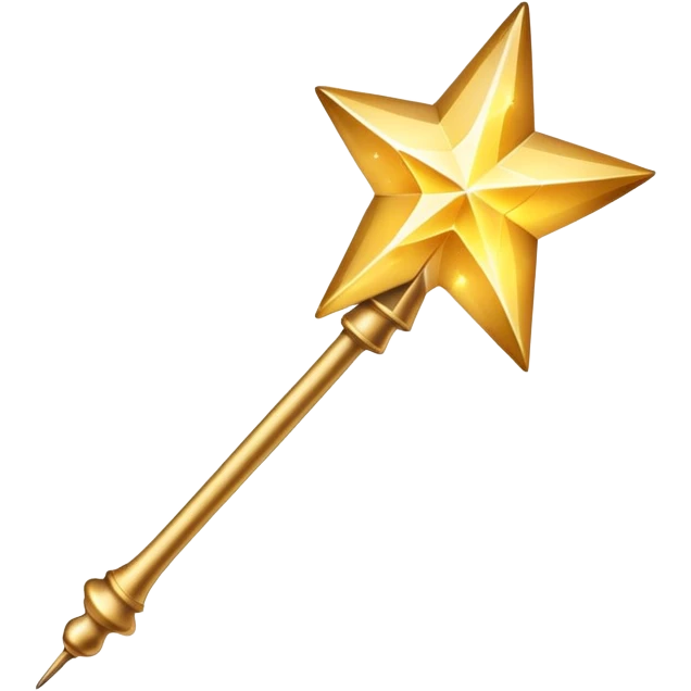 Sparkly magic wand with a star tip, casting magical sparks emoji