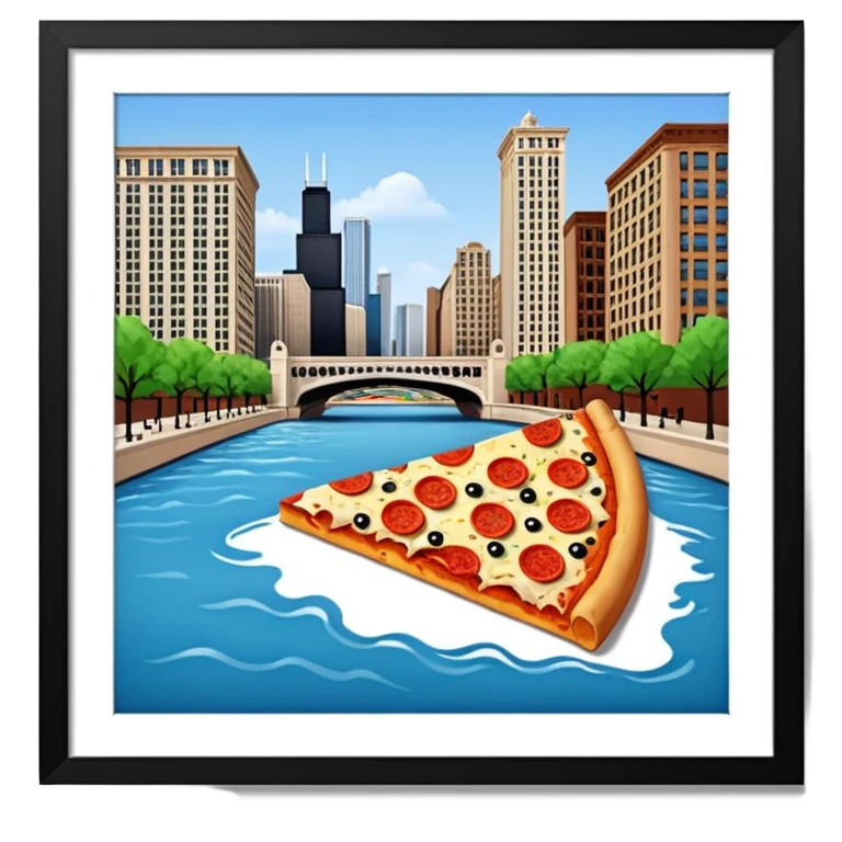 Chicago Riverwalk pizza  emoji
