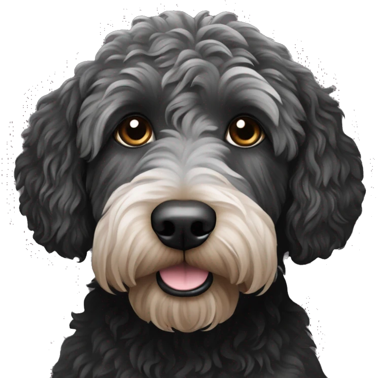 un labradoodle noir emoji