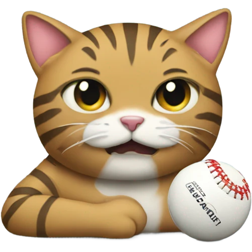 AFL ball with cat holding ball emoji