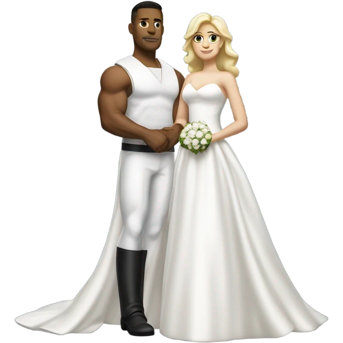 Black bread strong man wedding with blode woman emoji
